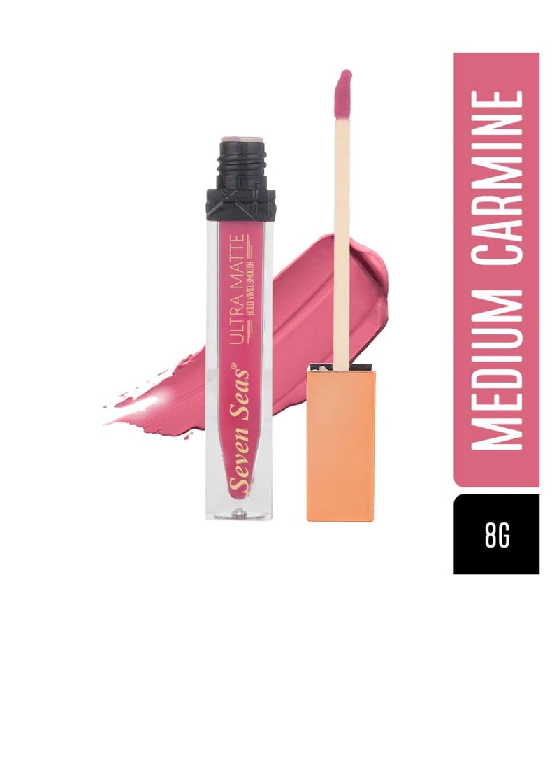 Seven Seas Ultra Smooth Matte Liquid Lipstick Smooth Lip Color Weightless Finish Long Lasting Matte Liquid Lipstick for Women Medium Carmine