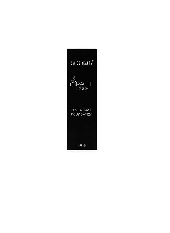 SWISS BEAUTY Miracle Touch Liquid Matte Full Coverage Foundation For Oily Skin oil Face Makeup Medium Beige 40Ml  Pack Of 1