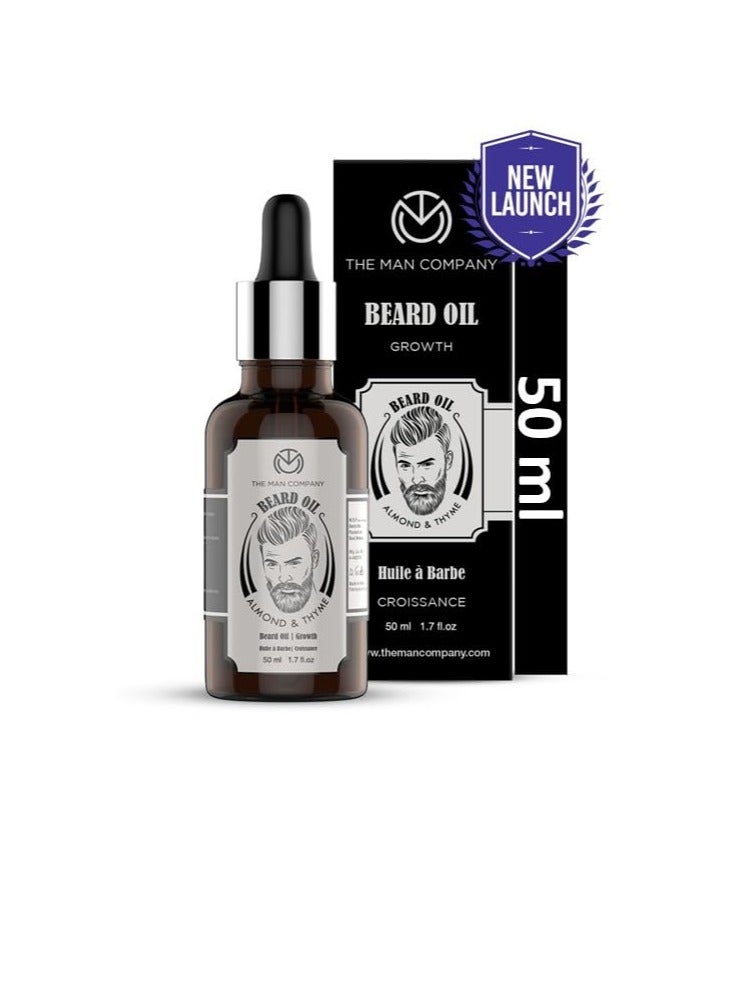 The Man Company 100% Natural Beard Oil 50 ml with Almond and Thyme for Faster  Thicker and Longer Beard  Best Beard Growth Oil for Men Nourishes  Strengthens Uneven Patchy Beard