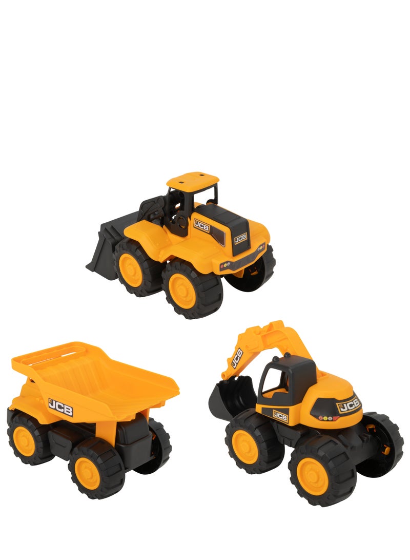 Tz Jcb 7 Inch Tough Trucks 3Pk