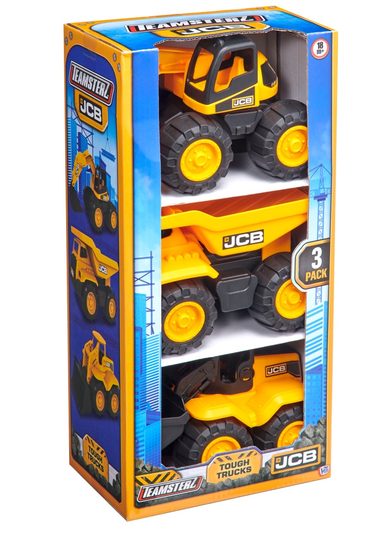 Tz Jcb 7 Inch Tough Trucks 3Pk