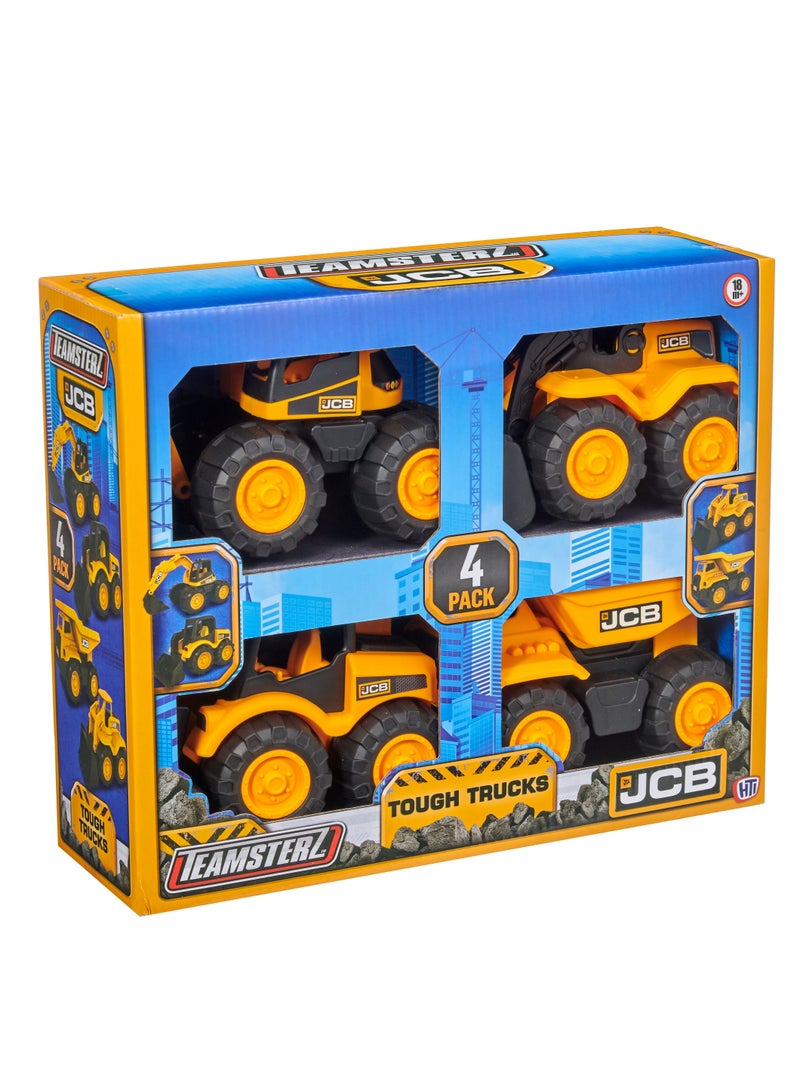 Tz Jcb 7 Inch Tough Trucks 4Pk