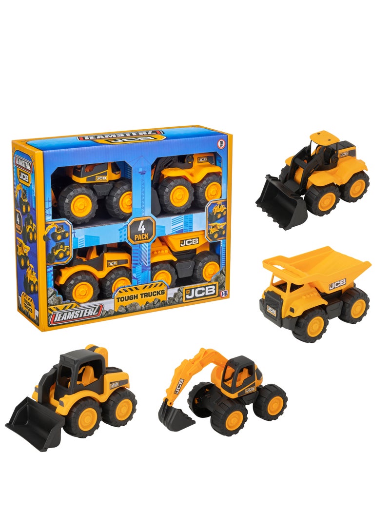 Tz Jcb 7 Inch Tough Trucks 4Pk