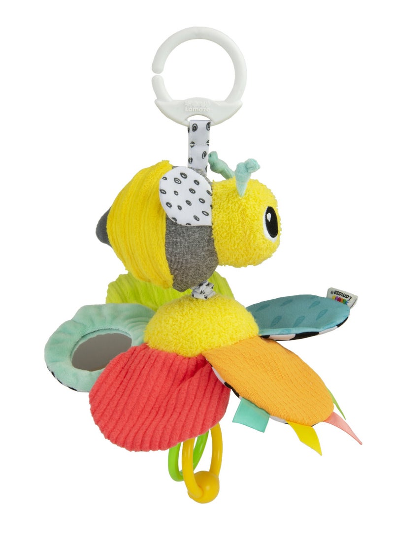 Buzzin' Bee Pram Toy: Vibrating Bumblebee with Pull-Flower Mechanism, Multi-Colored Sensory and Development Toy for Babies 0+ M, Ideal for On-the-Go Entertainment