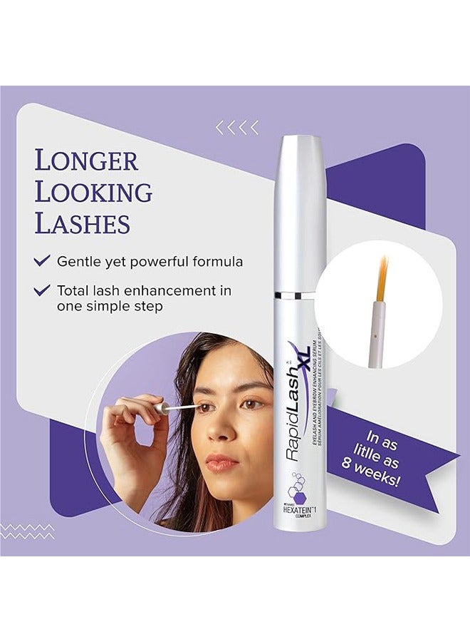 Eyelash Enhancing Serum with Hexatein 1 Complex, Promotes Appearance of Longer And Thicker Eyelashes, Thicker Eyelash Serum Highly Effective Product, Can Easily Be Worn Alone or Under Makeup, 4ml