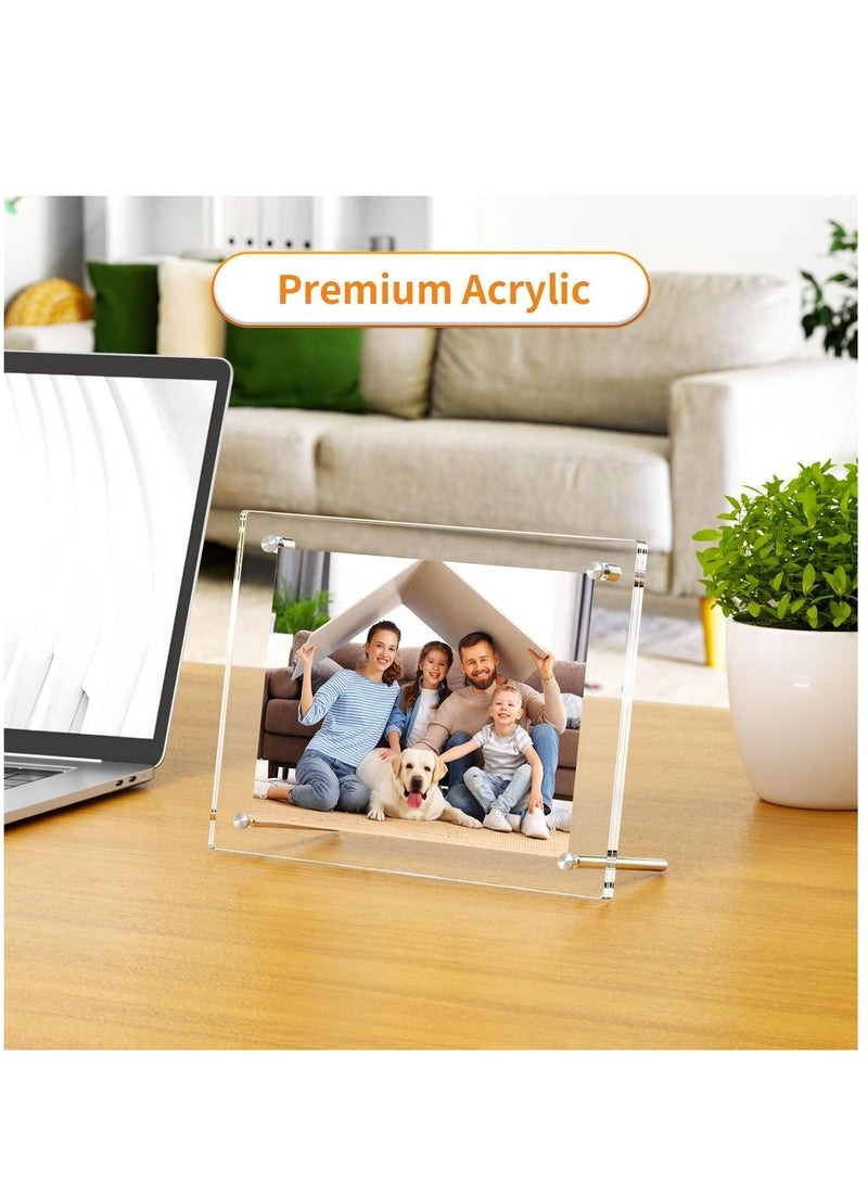 Acrylic Photo Frame with Stand 13*18CM Desktop Clear Acrylic Photo Frame Lossless Clarity Decorative Poster Frame Tabletop Display Desktop Frameless Postcard Display (1 Pack)