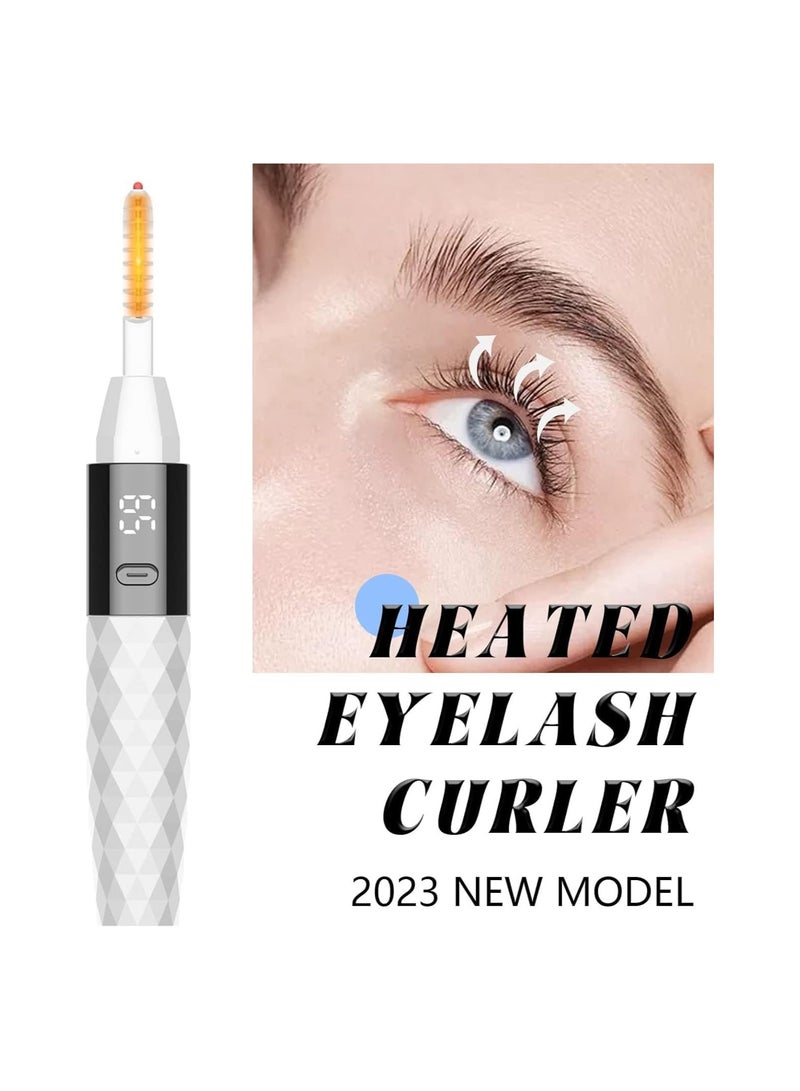 Heated Eyelash Curler, Electric Eyelash Curler, USB Rechargeable Lash Curler, Anti-Burn Quick Heating Natural Curl Eyelash Curlers for 24H Long Lasting