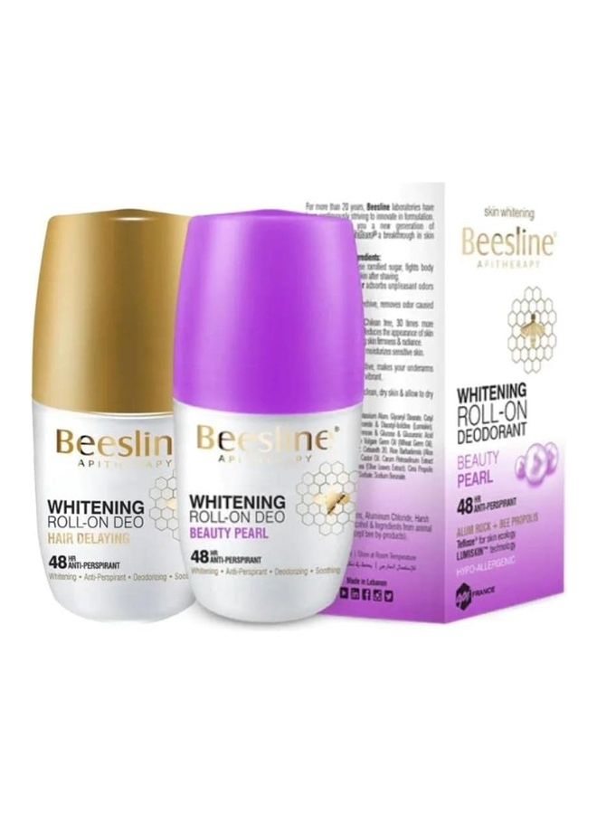 Whitening Roll On (Hair Delaying +Beauty Pearl) Multicolour 2*50ml