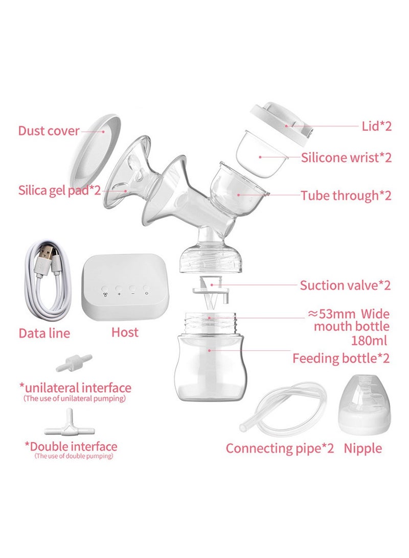Electric Breast Pump w/Pumping & Massaging Modes, Dual Suction Nursing Breastfeeding Breastpump, BPA Free Ultra-Quiet Milk Pump for Travel, Hom