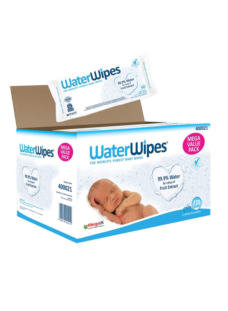 Water wipes pack of 12 720 counts
