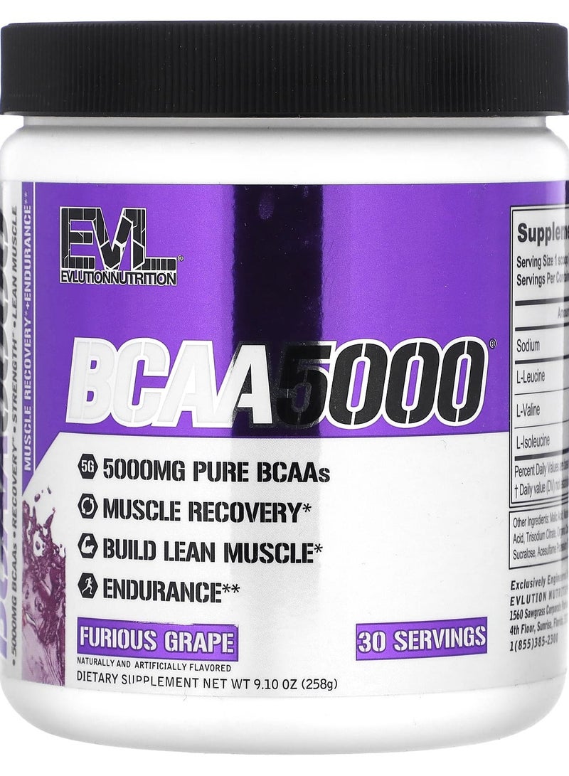 Pure BCAA 5000, Furious Grape - 258 g