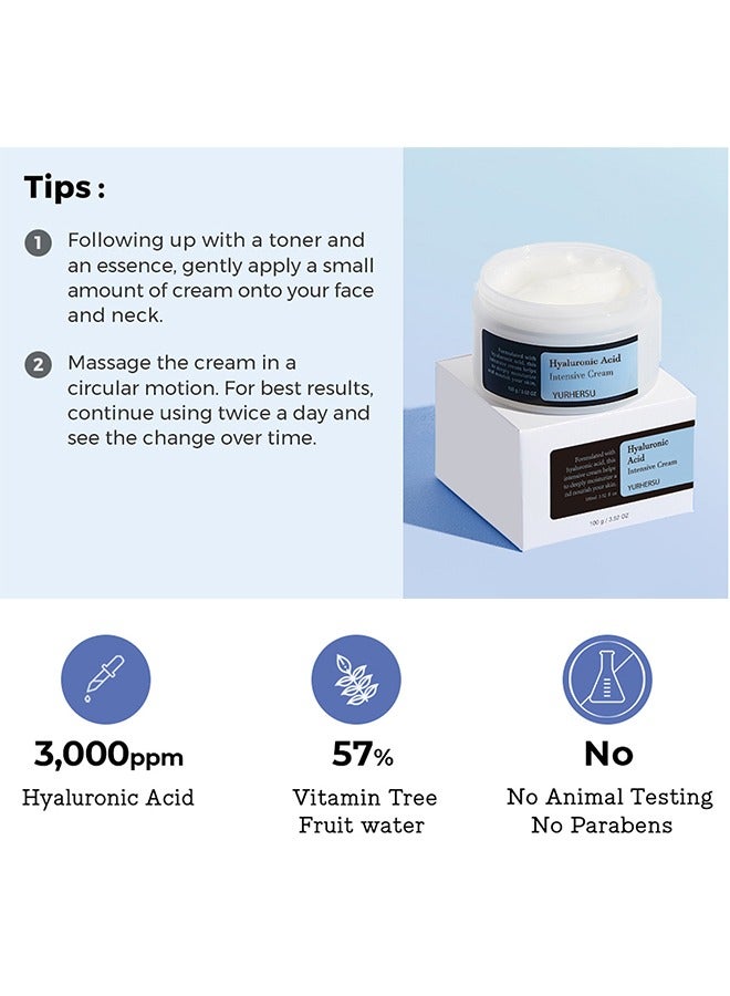 Hyaluronic Acid Intensive Cream,Deeply Moisturize And Repair Skin Barrier,Suitable For All Skin Types 100g