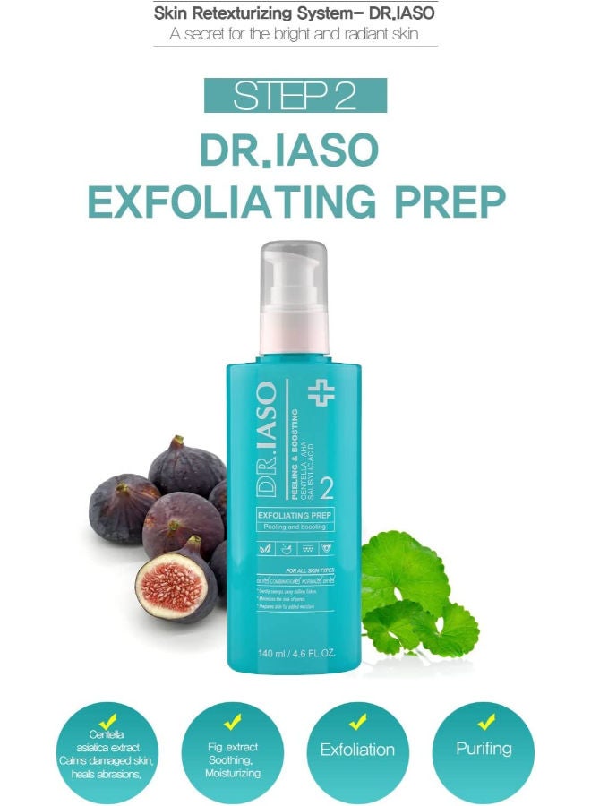 DR. IASO Exfoliating Prep, Gentle AHA & BHA Exfoliating Toner for All Skin Type.