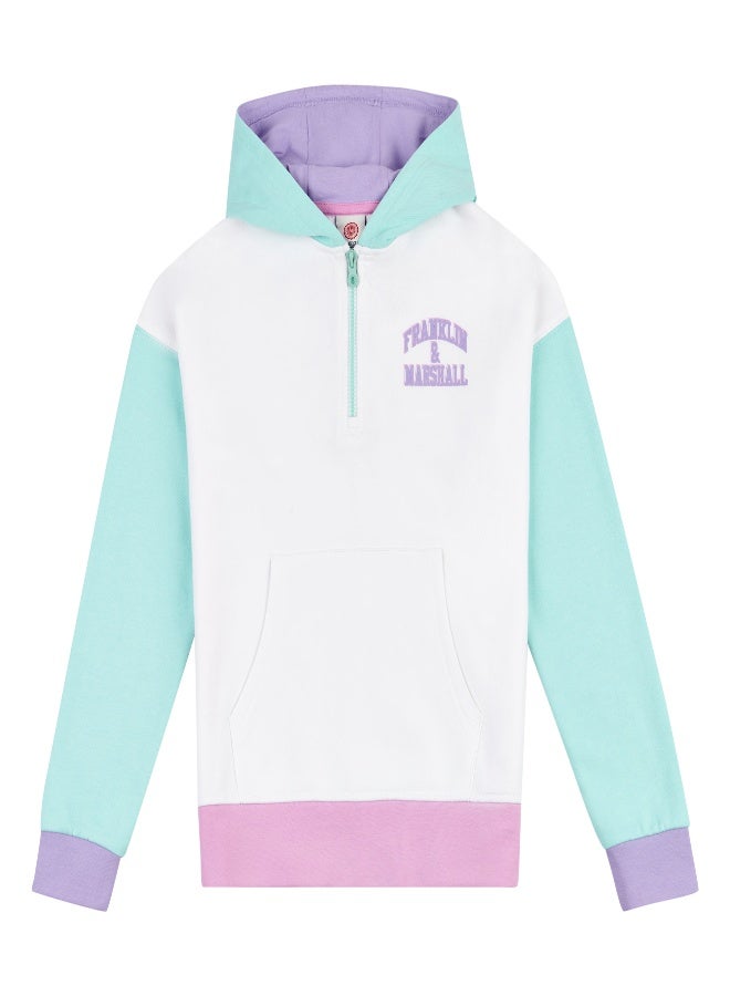 Franklin and Marshall Girls One Fourth Zip Oversized Hoodie