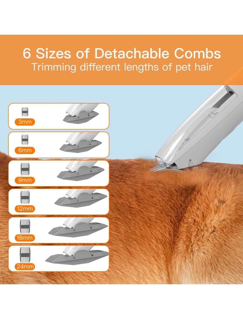 Pet Grooming Vacuum with 2L Capacity, 12000Pa High-Power and Quiet, Includes 5 Tools for Dogs and Cats, Ideal for Shedding and Grooming