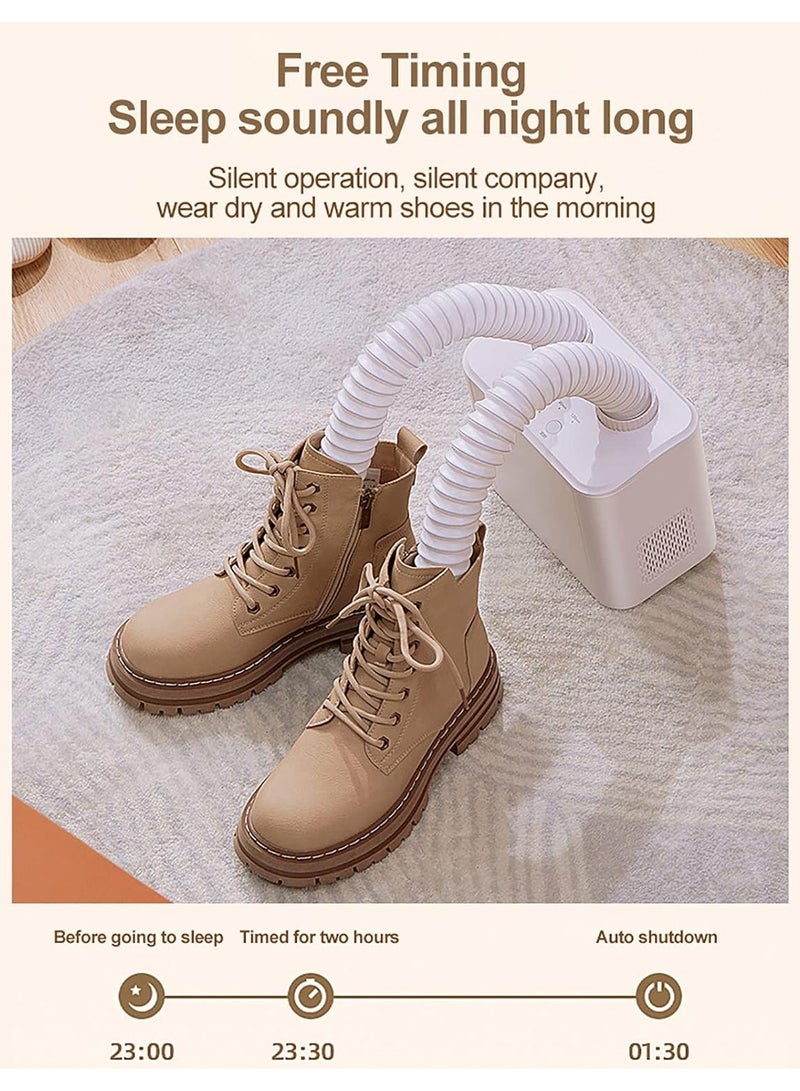 Electric Shoe and Boot Dryer, Portable Shoes Warmer Dryer with 55°C Constant Temperature System, Timer & Fan for Work Boot, Quick Drying, Eliminate Damp & Odor