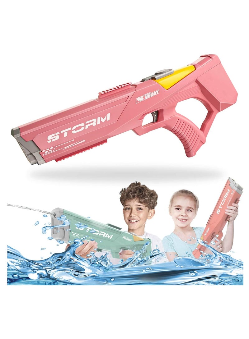 Electric Water Gun for Adults and Kids, Max 39ft Range, Ideal for Outdoor Games and Parties (Pink)