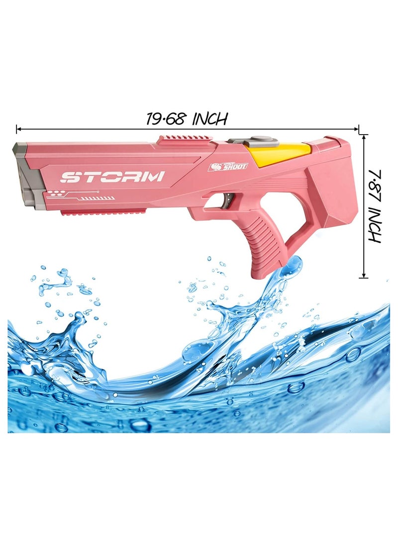 Electric Water Gun for Adults and Kids, Max 39ft Range, Ideal for Outdoor Games and Parties (Pink)