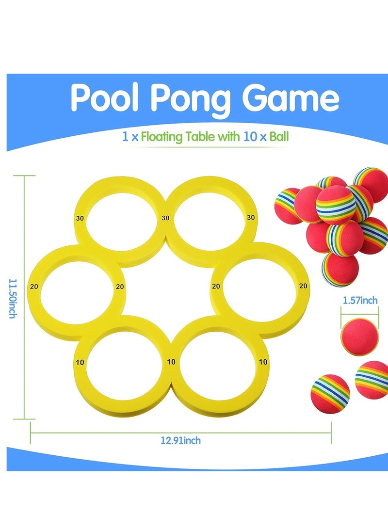 Pool Toys Games Set, Water Sports for Floating Throwing with 10 Golf EVA Balls, Fun Gifts, Boys, Girls Teens Adults and Family