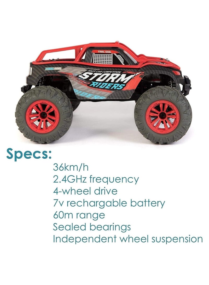 SAM Toys - 1:14 High speed RC car Hobby Line Storm Riders Red/Blue