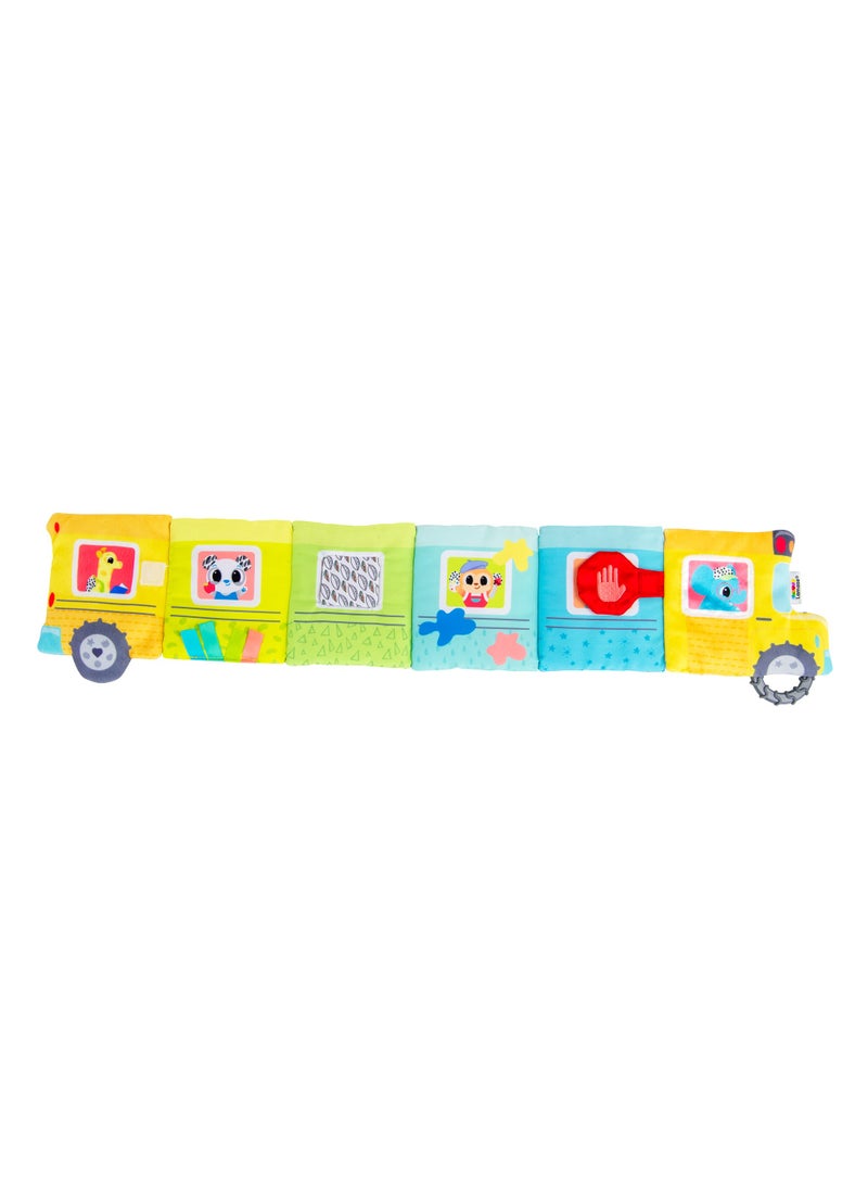 Accordion Bus On-The-Go Baby Playmat: Interactive Baby Mirror and Crinkle Book, Sensory and Developmental Toy for Infants, Colorful Fun Scenes for Visual and Auditory Growth, Ages 0+ Months