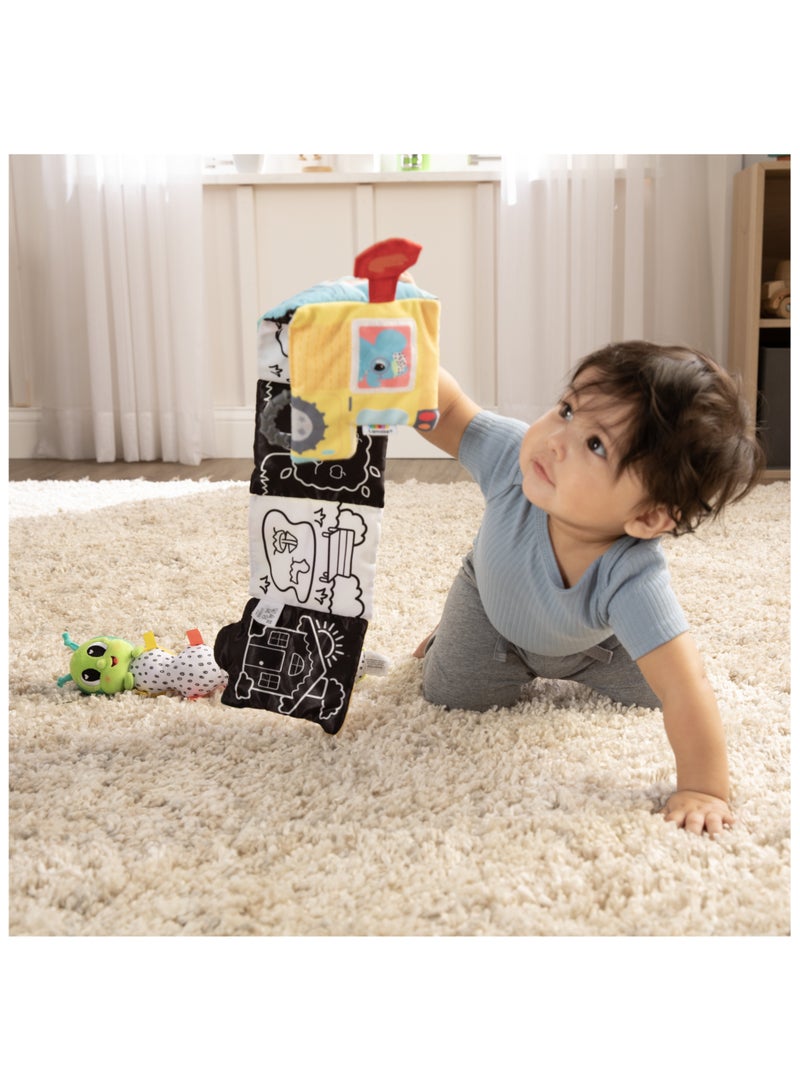 Accordion Bus On-The-Go Baby Playmat: Interactive Baby Mirror and Crinkle Book, Sensory and Developmental Toy for Infants, Colorful Fun Scenes for Visual and Auditory Growth, Ages 0+ Months