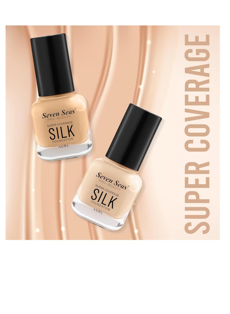 Seven Seas Super Coverage Silk Foundation Matte Finish   Blendable Normal to Oily Skin Combination Smooth WIth Flawless Beauty  Natural