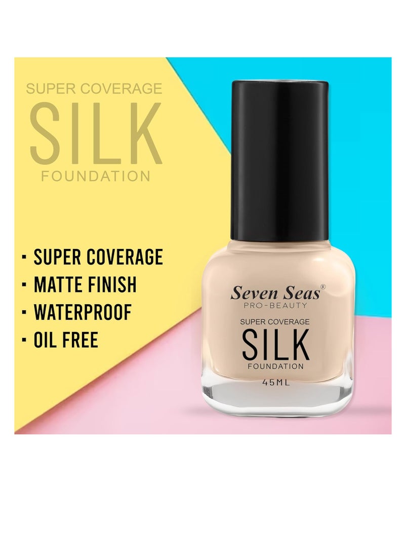 Seven Seas Super Coverage Silk Foundation Matte Finish   Blendable Normal to Oily Skin Combination Smooth WIth Flawless Beauty  Natural