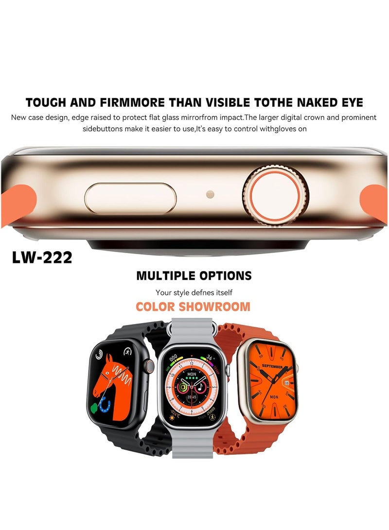 LW 222 Smart Watch Scientific Sleeping Tracking, 2-week battery life, Compatible with Android & iOS, 24/7 Health Management (Orange)