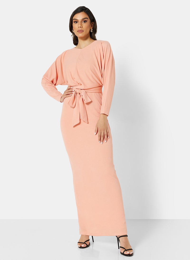 Belted Waist Dress Pink