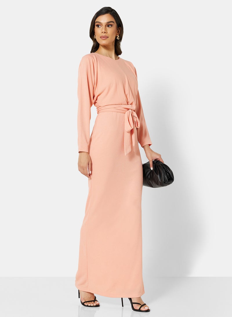 Belted Waist Dress Pink