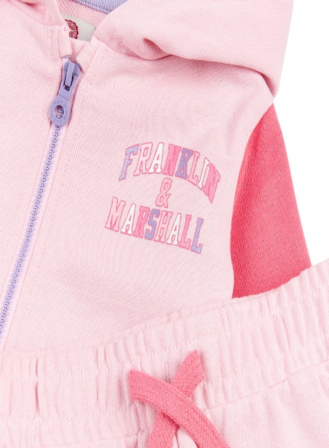 Franklin and Marshall Girls Baby and Toddler Zip Hoodie and Joggers Set