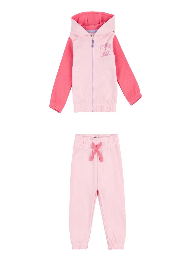 Franklin and Marshall Girls Baby and Toddler Zip Hoodie and Joggers Set