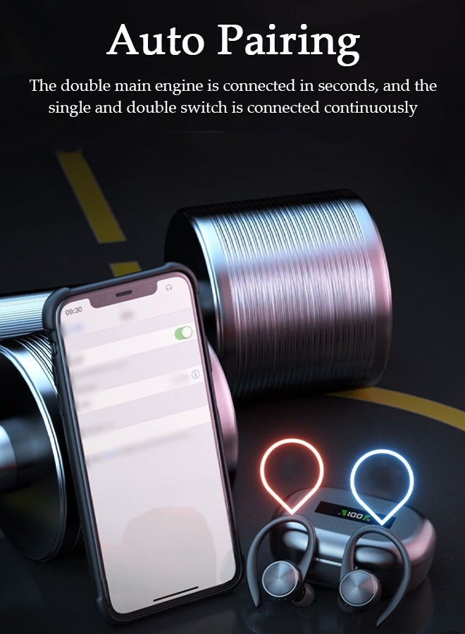 Wireless Earbuds Bluetooth 5.0 Headphones Wireless Charging Case Sports Ear Buds Touch Control LED Power Display Built-in Mic Headset Waterproof Earphones in-Ear for IOS and Android