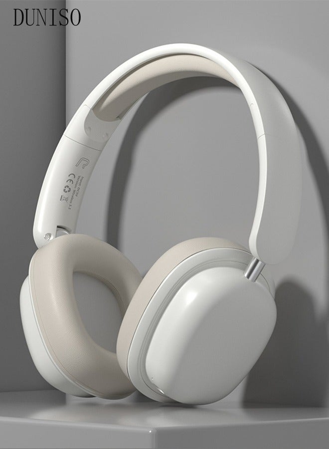 Bluetooth Headphones Over Ear, Bluetooth 5.3 Foldable Adjustable Wireless Earphone with Comfort Fit Ear Cups Multifunction button, Intelligent Noise Reduction for Home Office Travel