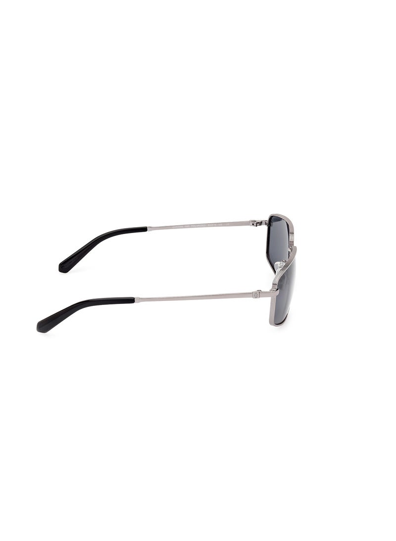 Men's Polarized Rectangular Shape Sunglasses - GU0008808D62 - Lens Size: 62 Mm - Shiny Gunmetal