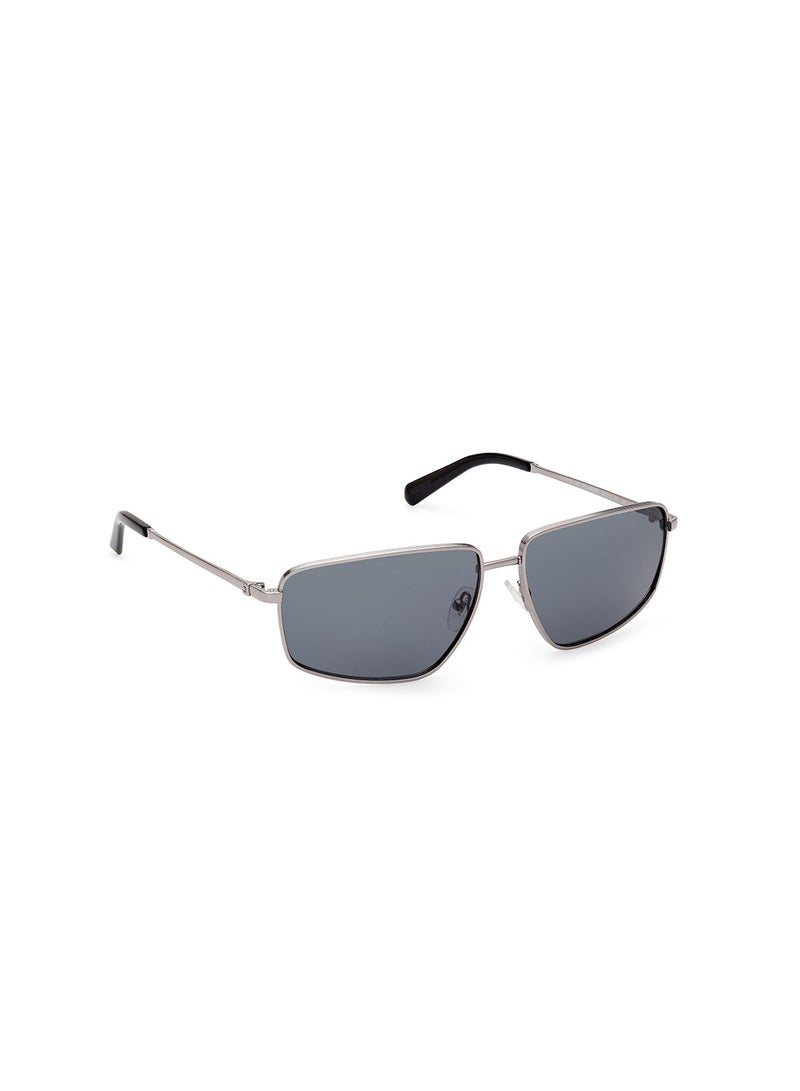 Men's Polarized Rectangular Shape Sunglasses - GU0008808D62 - Lens Size: 62 Mm - Shiny Gunmetal