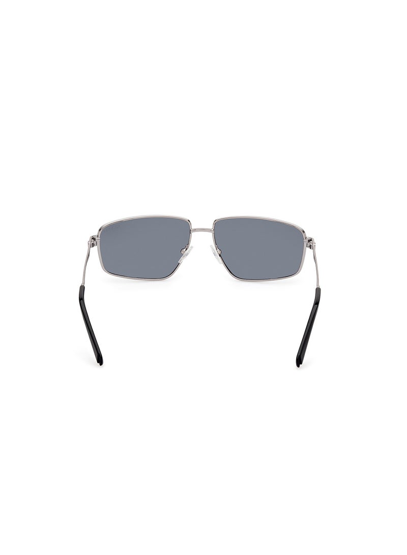 Men's Polarized Rectangular Shape Sunglasses - GU0008808D62 - Lens Size: 62 Mm - Shiny Gunmetal
