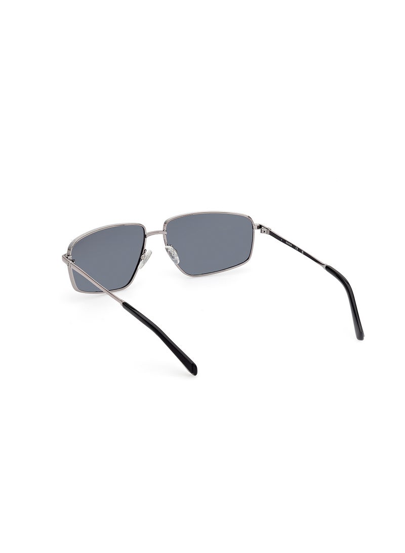 Men's Polarized Rectangular Shape Sunglasses - GU0008808D62 - Lens Size: 62 Mm - Shiny Gunmetal