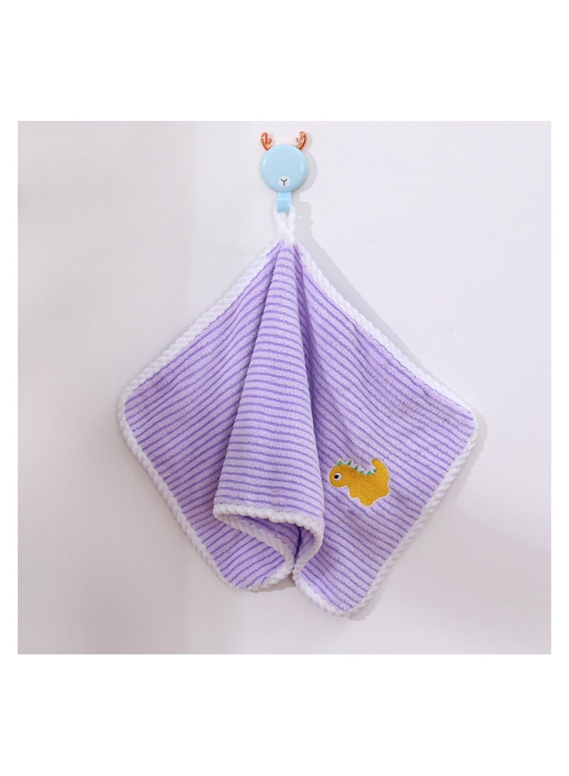 4 Pcs Soft Kids Washcloth Towels with Embroidered, Multicolor Children's Facial Towel, Cotton Baby Face Washer Hand Towels Cute Dinosaurs 25 x 50 CM