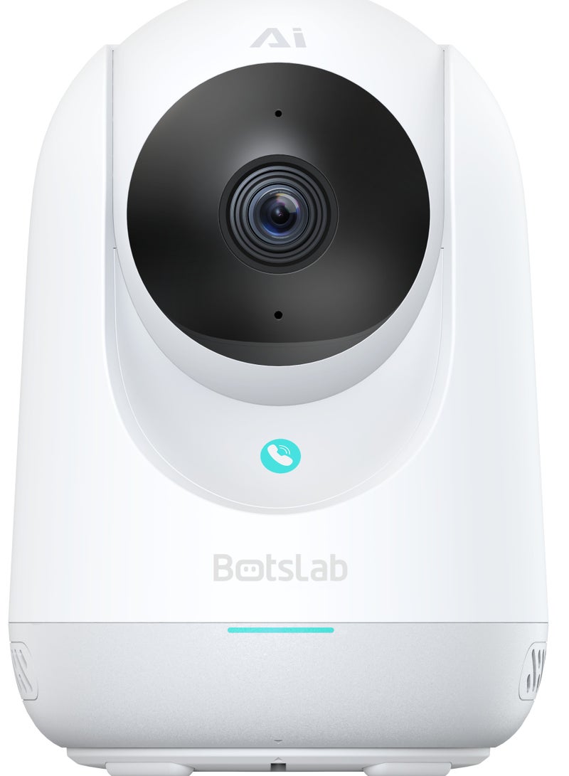 Botslab C222 Indoor Cam 2K Smart Home Security Camera, 360° View, Wi-Fi Connectivity, Human & Motion Detection, Night Vision Baby Monitor, Works with Alexa & Google Assistant, White