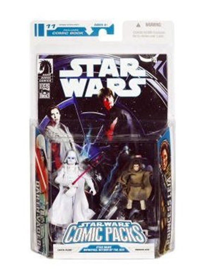 Pack Of 2 Clone Wars Dark Horse Infinites Return Of The Jedi White Vader And Princess Leia Action Figure