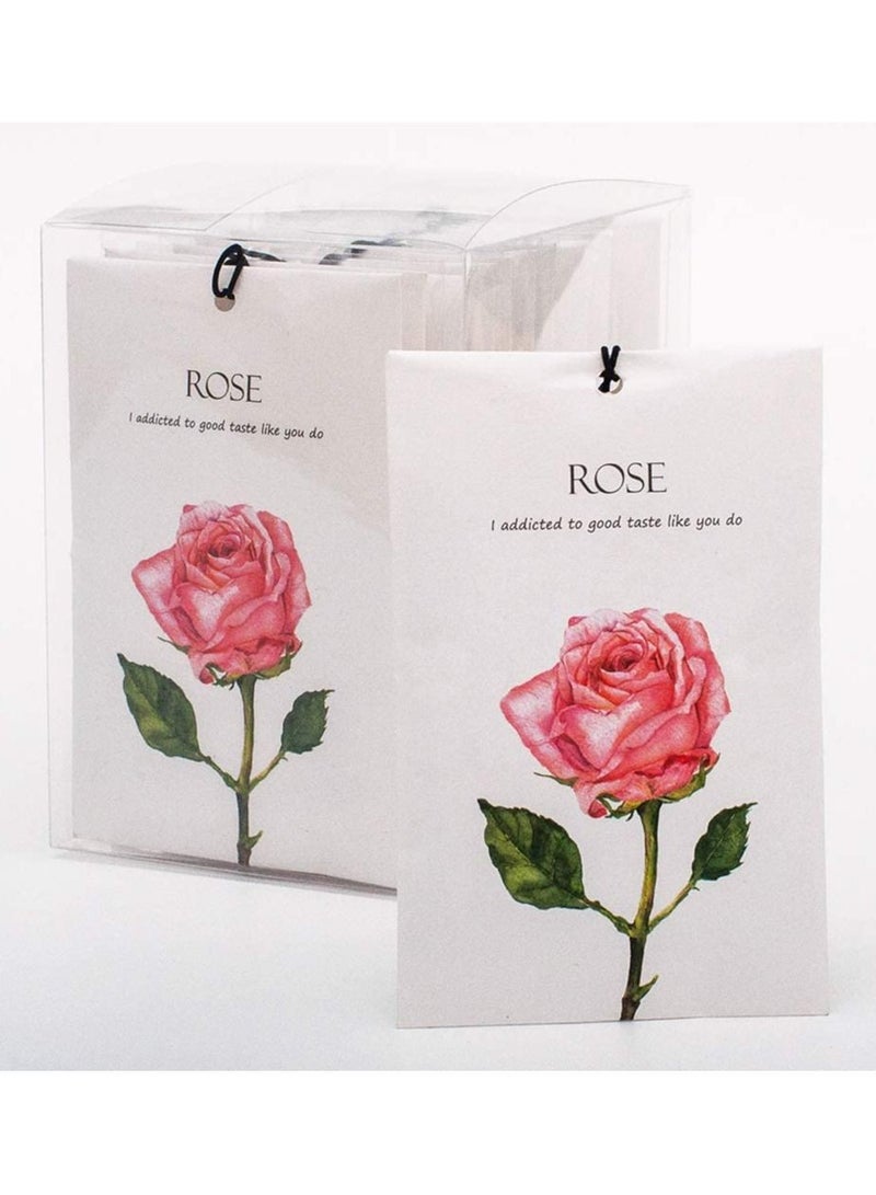 Rose Sachet 1Box 12Pcs Rose Dried Flower Bag Scent Sachet Drawer Freshener Rose Closet Air Freshener Scented Drawer Deodorizer Freshener for Drawers Closet Home Car Fragrance Product