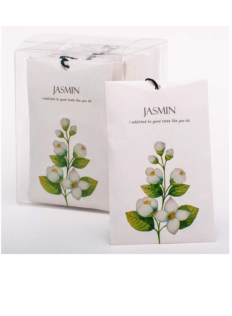 Jasmine Sachet 1Box 12Pcs Jasmine Dried Flower Bag Scent Sachet Drawer Freshener Jasmine Closet Air Freshener Scented Drawer Deodorizer Freshener for Drawers Closet Home Car Fragrance Product