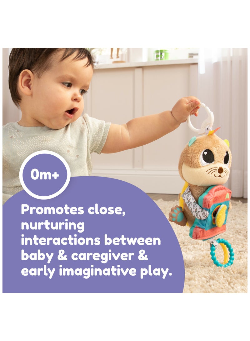 Arty Says Cheese Otter: Engaging Clip-and-Go Baby Pram Toy, Sensory and Early Development Toy for Babies 0-6 Months, Perfect Baby Shower Gift, Multicolored and Interactive