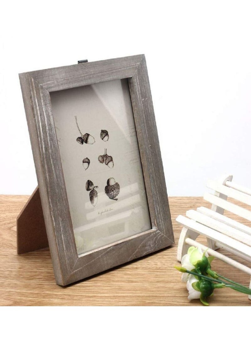 Retro Wooden Picture Frame, 6-Inch Vintage Photo Display Frames for Home Office Shop Store 4R Decoration Draws Festivals Gift (Antique Wood Color)