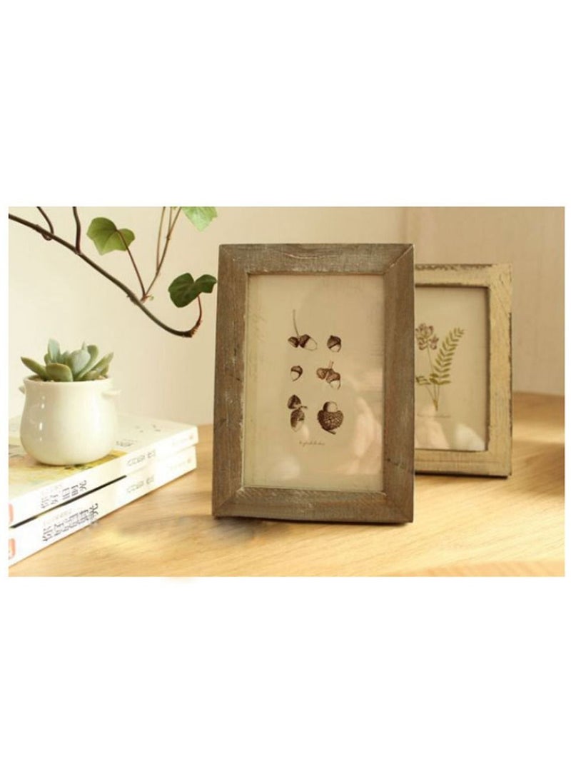 Retro Wooden Picture Frame, 6-Inch Vintage Photo Display Frames for Home Office Shop Store 4R Decoration Draws Festivals Gift (Antique Wood Color)