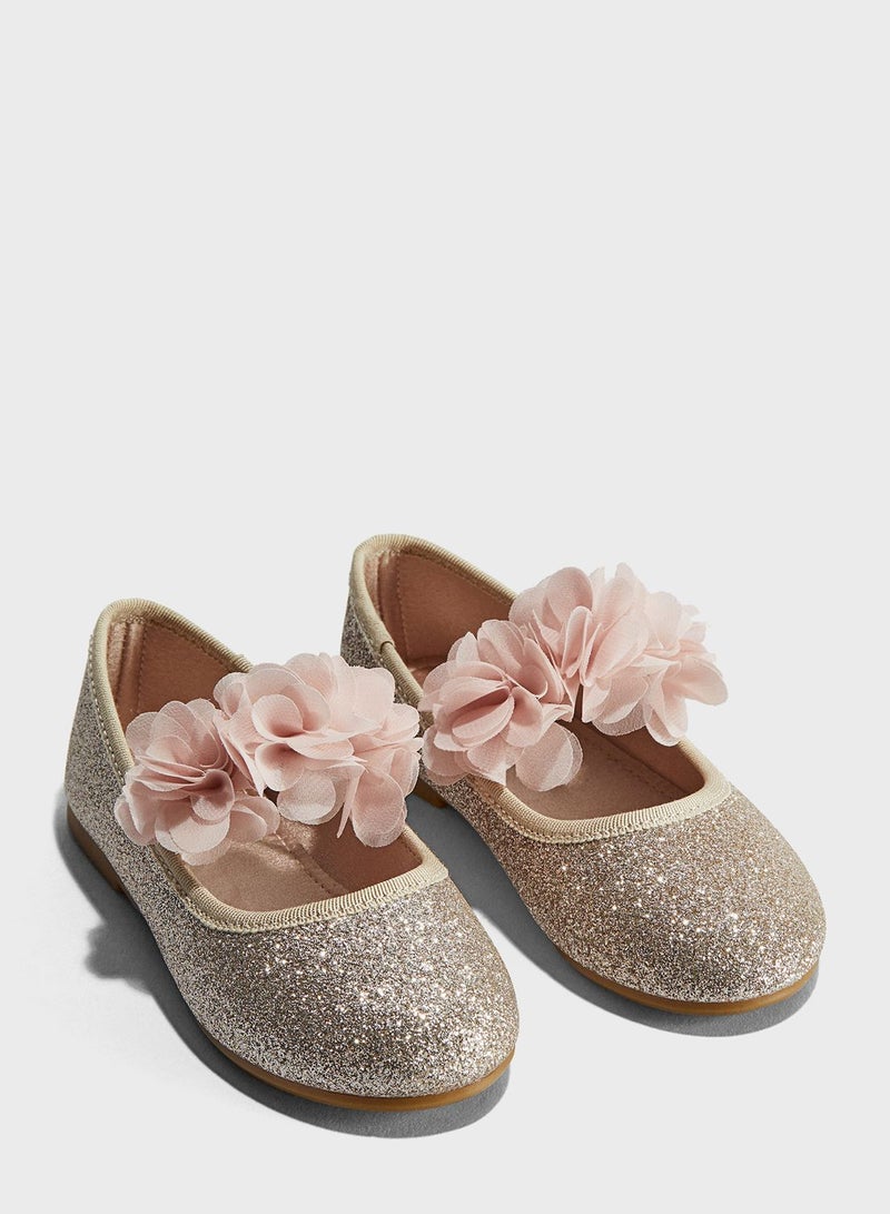 Kids Appliquéd Ballet Pumps