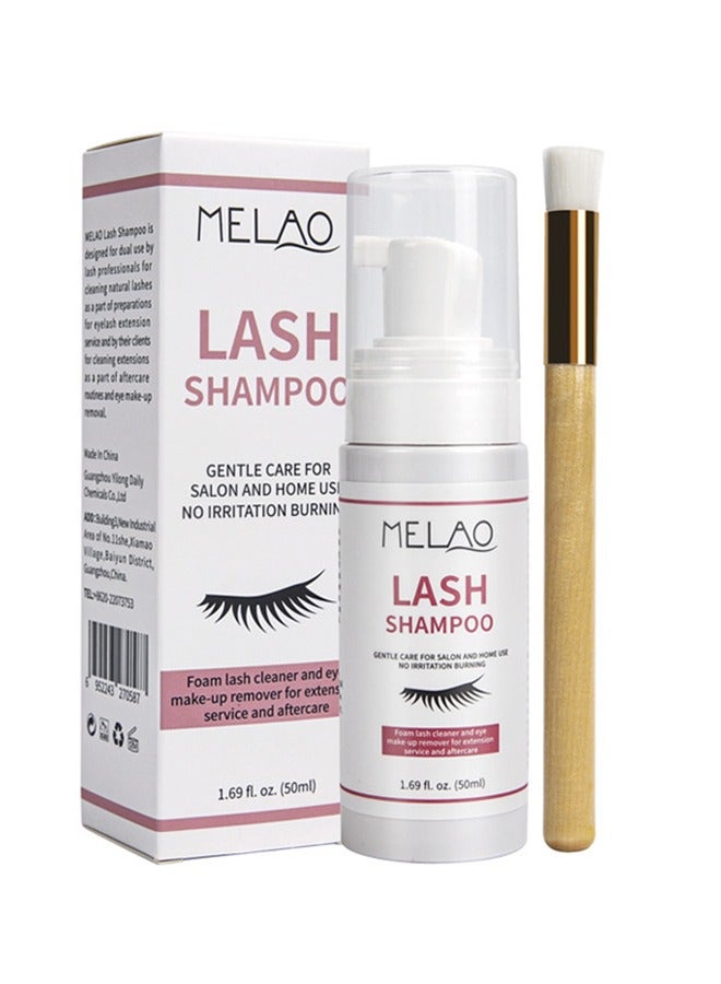 Lash Shampoo- Eyelash Extension Remove Cleanser,Foam Lash Cleaner And Eye Make Up Remover,Gentle Care 50ml