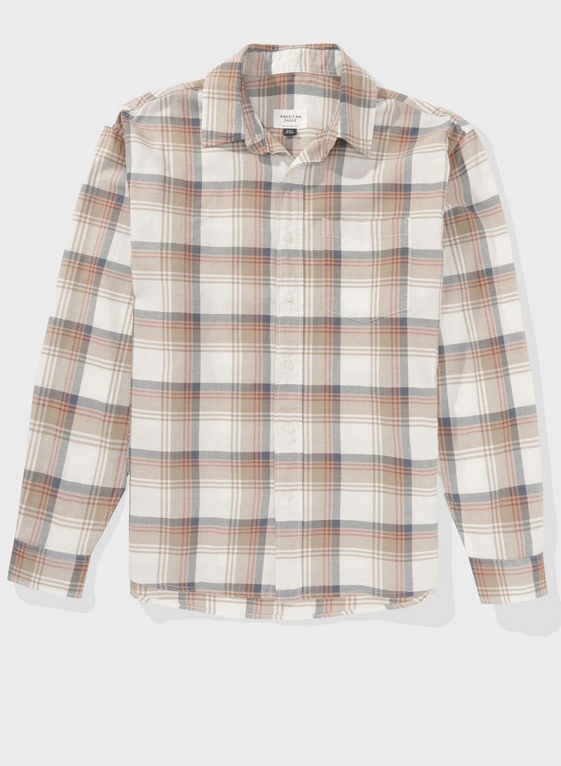 Check Detailed Regular Fit Oxford Shirt